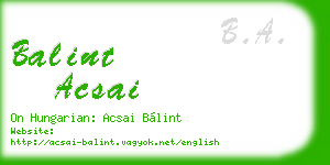 balint acsai business card